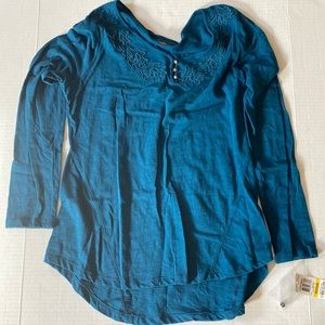 Blue long-sleeve top
